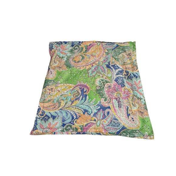 Ralph Lauren Paisley Floral Pillow Euro Sham 100% Cotton Multicolor - Picture 2 of 6